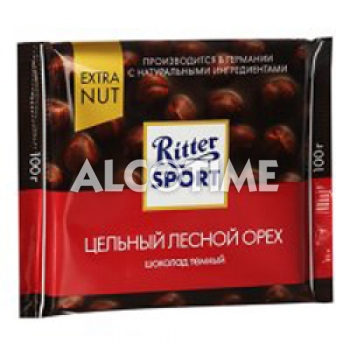 Шоколад Ritter Sport темный с цельным лесным орехом 100гр