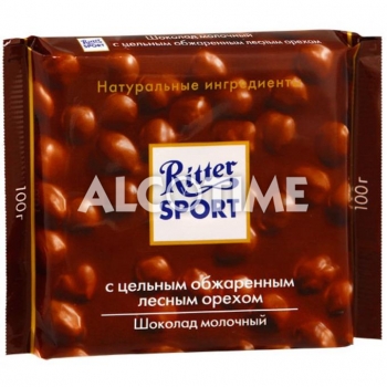 Шоколад Ritter Sport молочный с цельным лесным орехом 100гр